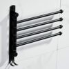 Towel Shelf,Wall Mounted Towel Rail,Towel Holder,Towel Rack,Black Stainless Steel Swing Out Towel Bar,Towel Racks for Bathroom or Kitchen, Metal