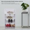 Carved Shoe Cabinet, 4 Tiers White Corner Shoe Cabinet Modern Multifunctional Hollow Carved Shoes Rack Wood Shoes Storage Rack Organising Shelf f
