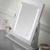 CARME Sorrento - Grey Dressing Table and Side Table With Drawer Rose Gold Handles Stool Mirror with LED Lights - Four Piece Set Bedroom Makeup Fu
