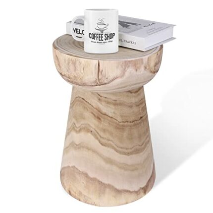 Uziass Wooden Stool for Tree Stump,Coffee Table,Side Table Made in Solid,Plant Stool wiht Natural Solid Wood For Indoor living rooms and Bedrooms