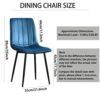 WANGFENG 2PCS Dining Chair, Fleece kitchen chair Upholstered Accent Chairs with Sturdy Metal Legs for Home Office Furniture