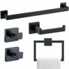 TURS 5-Pieces Bathroom Hardware Accessories Set Stainless Steel Brushed Gold Towel Bar Holder Sets, Wall Mounted,Q7LSJ-P5