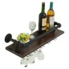 EYLINK Industrial Hanging Wine Rack Wall Mounted Wine Bottle Holder Wine Cabinet Cupboard Wine Storage Shelf Metal and Wood for Bars, Restaurants