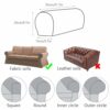 SwirlColor Armchair Covers for Arms, Soft Anti-slip Armrest Covers for Armchairs Furniture Sofa Couch Arm Protector - Khaki