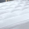 Threads For Bed Extra Thick Mattress Topper Double Bed 100% Cotton Cover, Soft Mattress Bed Topper Pad with Elastic Anchor Corner Straps, Baffle