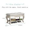 Upholstered PU Seating Bench, Rectangular Entryway Bench with Wood Legs, Entryway Storage Bench with Shelf, Shoes Rack Bench for Entryway Hallway