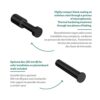 COSMIC - Bathroom Clipboard/Towel Rail | Matte Black Finish | Easy Installation with Screws | Dimensions 15.5 x 3 x 9.5 cm