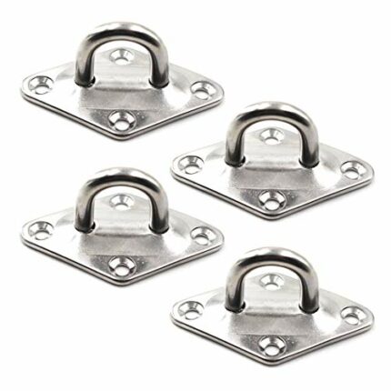Ceiling Wall Mount Hook Heavy Duty Anchor Diamond Pad Eye Plate 304 Stainless Steel Great for Yoga Swings Hammocks/Boat Rigging/Marine Deck Hardw