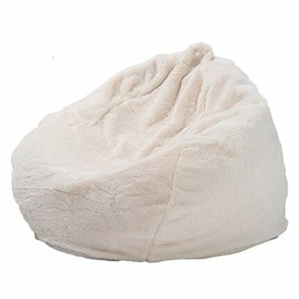 YFYTYG-PX Bean Bag Cover, XL Large Bean Bag Chair Cover Indoor Lazy Manmade Rabbit Fur Sofa Cover for Adult Kids (Fillings Not Included),White,XL