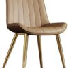 dining chair Kitchen Dining Room Furniture Chairs Modern Kitchen Dining Chairs with Strong Gold Metal Legs PU Leather Makeup Dresser Dining Side