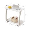 ZCMEB Rubber Solid Wood Sofa Side Table Removable C-shaped Bedside Bedside Table Living Room With Wheels Small Coffee Table (Color : Wit, Size :