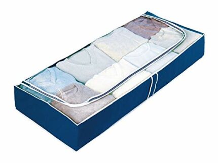 WENKO Underbed Cabinet air-Permeable, Polypropylene, Blue, 45 x 105 x 15 cm
