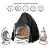 Aoleytech Double Hanging Garden Egg Chair Cover, Waterproof Outdoor Hanging Egg Chair Cover Anti-Dust Garden Rattan Swing Egg Chair Protective Co
