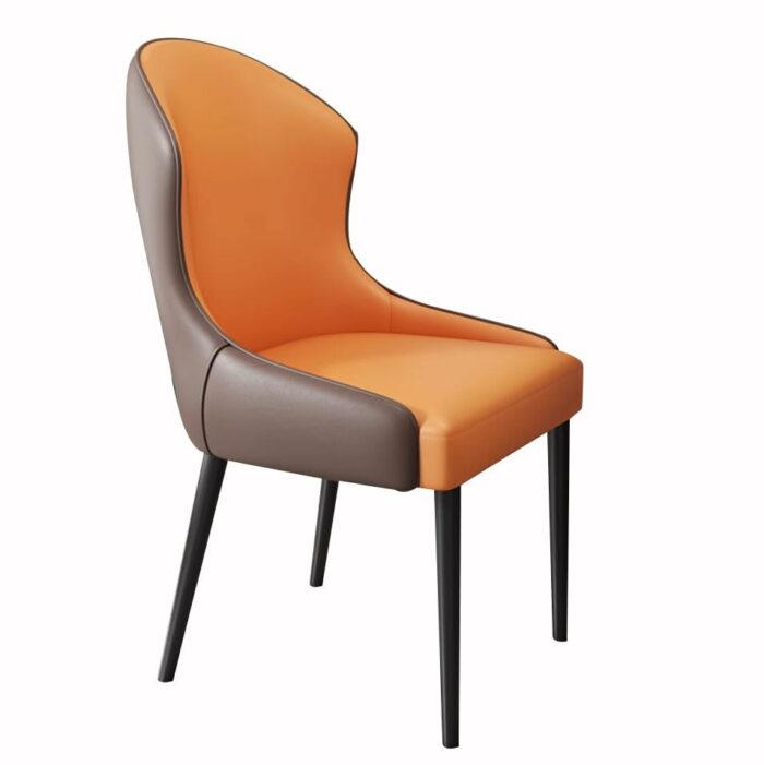 RILOOP Wear Resistant Cat Claw Leather Dining Chairs Kitchen Living Room Lounge Counter Chairs Sturdy Carbon Steel Metal Legs Living Room Chairs/