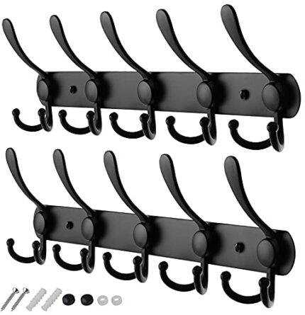 GlazieVault Coat Hooks for Wall - Stainless Steel Coat Racks (2 Pack) - Heavy Duty Coat Hooks Wall Mounted - Premium Design Rust Free Coat Hanger