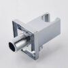 Wall Supply Elbow with Hand Shower Holder, Keymark Brass Square 1/2″Shower Hose Connector, Wall Mount Drop Ell Union Water Outlet, Chrome