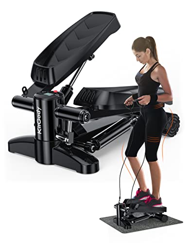 Kitgody Health & Fitness Mini Steppers for Exercise,Vertical Climber Stair Stepper Exercise Home Workout Equipment with Resistance Bands for Full