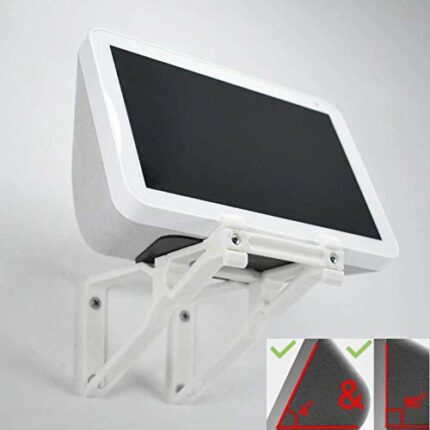 Echo Show 8 Wall Mount Wall Bracket Adjustable Tilt Multi Function - Upright & Angled (White)