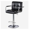 DINGZZ Hydraulic Bar Stool Dining Chairs with Backrest 360° Swivel Adjustable Height PU Upholstered Seat Assembled Pub Home