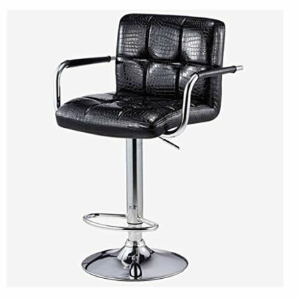 SDFGH Hydraulic Bar Stool Dining Chairs with Backrest 360° Swivel Adjustable Height PU Upholstered Seat Assembled Pub Home