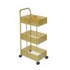 BHVXW Scandinavian Iron Shelves Bedroom Kitchen Metal Removable Bathroom Storage Rack With Wheels Trolley