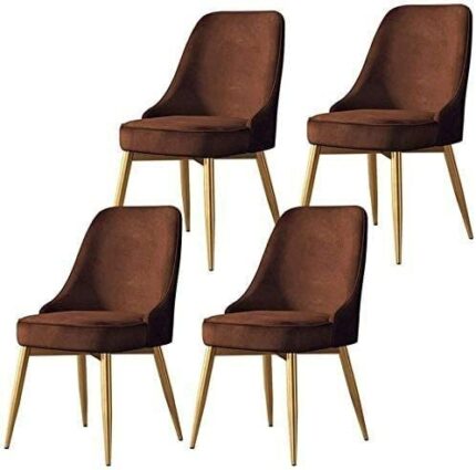 dining chair Office Reception Chairs Business Dining Chairs Set Kitchen Dining Chairs Set of 4 Flannel Soft Cushion Metal Legs Slip Feet for Offi