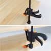 WAIZHIUA 6Pcs Quick Grip Clamps 4 Inch F Wood Clamps Ratchet Bar Clamps One Hand Quick Release Clamp Tool Set for Manual Work, DIY Handmade Craft