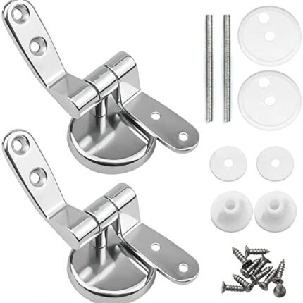 Skyzone Toilet Seat Hinges,Zinc alloy Toilet Seat Accessories Toilet Seat Hinges Replacement,Quick Release Toilet Seat Fixings with Expanding Rub