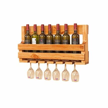 Wine rack Wall-mounted Wine Rack Solid Wood Wine Rack Wine Rack Wine Cooler High Wine Glass Holder Creative Decoration Display Stand (Color: Wood