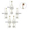 BAODANFU Wall Mirror Decorative Mirrors Mounted Decor Tear Drop Shape Gold for Bedroom Living Room Entryway Bathroom Vanity ,5-Pack