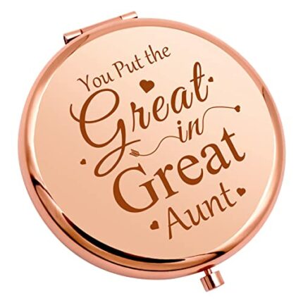 Aunt Gift Compact Makeup Mirror Auntie Gift from Niece Nephew Appreciation Gift Thank You Gift for Women Her Best Aunt Ever Travel Makeup Mirror