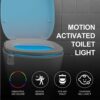 Toilet Night Light Motion Activated by ZSZT, Two Modes with 8 Color Changing, Sensor LED Washroom Night Light Fits Any Toilet
