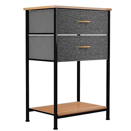 YITAHOME Chest of Drawers, Cationic Fabric 2-Drawer Storage Organizer Unit for Bedroom Living Room Closet, Sturdy Steel Frame, Easy Pull Fabric B