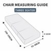 Caijin Sofa Seat Cushion Cover,Soft Velvet Fabric Couch Cushion Slipcover,Stretch Velvet Fabric Elastic Bottom（Black, 3 Seater）