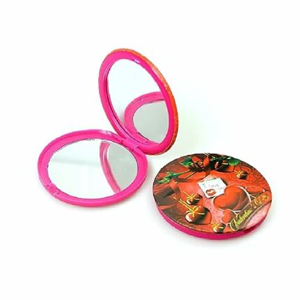 Anrtc Compact Mirror for Handbag Small Portable Makeup Mirror Magnetic Switch Makeup Mirror (1x & 2x) Double Sided Magnification Foldable Handhel