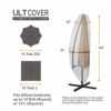 ULTCOVER Patio Umbrella Cover - 600D Waterproof Outdoor Offset Banana Style Umbrella Cover - Fits Cantilever Offset Umbrella 12-14 Feet, Black