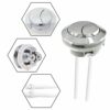 Toilet Flush Button(Silver),Round Head Toilet Flush Button,Toilet Push Button Flush Replacement,Two Rods Dual Push Button Toilet Flush Button for