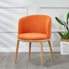 WALNUT Dining Room Chairs Nordic Style Dining Table With Chairs Set Furniture Cotton Linen Solid Wood Hotel Kitchen Restaurant Stool (Color : Ora