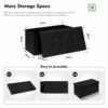 Bonlife Large Folding Balck Ottoman Storage Box with Lid,Linen Footrest Stool Bedroom Bench Seats,Toy Box Chest Living Room Furniture 76x38x38cm