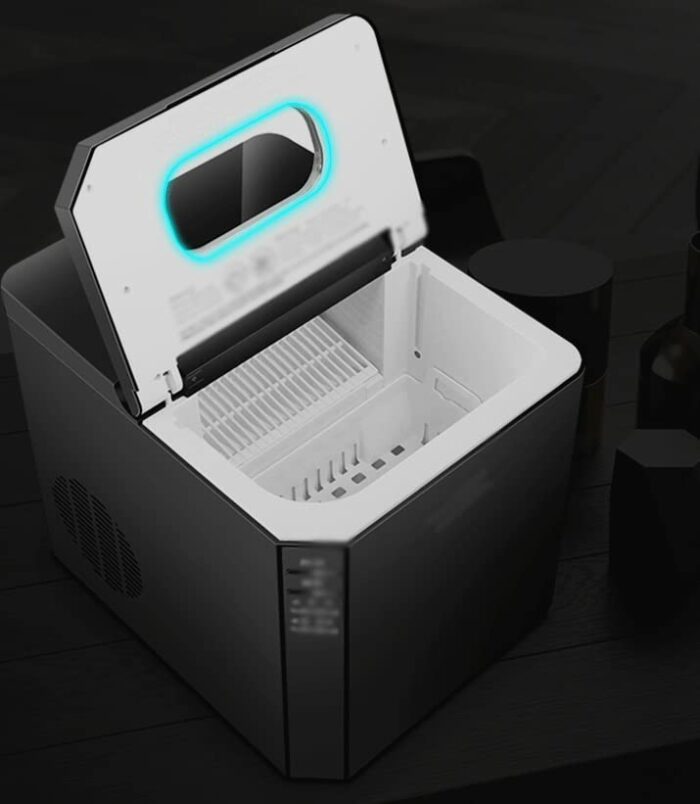 LUKEO Ice Maker Commercial Milk Tea Shop Bar Table Bar KTV Full Automatic Household Round Ice Maker Small