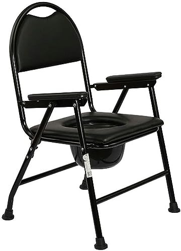 CNAOHGHN Portable Toilet Chair for Elderly People Bathroom Home Folding Bathroom Chair Stool Waterproof Nonslip Easy Assembly Chair with Toilet