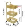 DINGZZ Scandinavian Iron Shelves Bedroom Kitchen Metal Removable Bathroom Storage Rack With Wheels Trolley