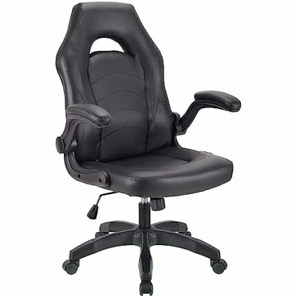 T-THREE.Gaming Chair, PU Leather Ergonomic Office Chair Swivel Office Chair with Lumbar Support, Executive Chair for Adults with upholstered armr