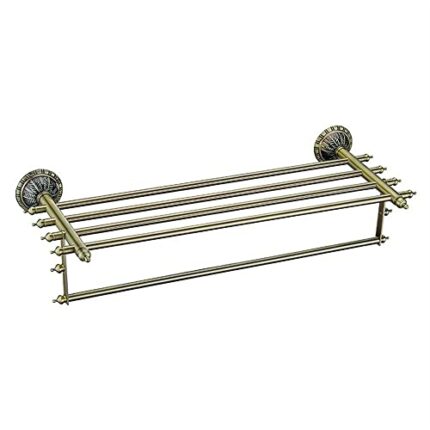 HIGOH Towel Racks, Bathroom Towel Rack Wall Mounted Towel Holder,Antique Bath Towel Rack with Single Towel Bar,Lavatory Towel Rack,Wall Mount She