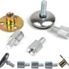 Tiardey 4 Pcs Bed Frame Anti-Shake Tool Bedside Stoppers Adjustable Threaded Fixer Rotatable Swing head for Home Bed Furniture Cabinets Wall Supp