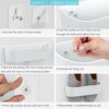 Yocice Wall Mounted Shoes Rack with Sticky Hanging Strips, Plastic Shoes Holder Storage Organizer,Door Shoe Hangers (SM03-White-4)