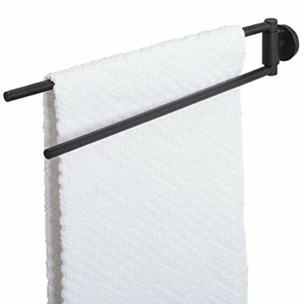 Tiger Urban Towel Rail with 2 arms, Black, 5 x 7.5 x 45 cm