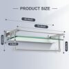 Bathroom Glass Shelf Towel Rack Shelf Glass Organizer Wall-Mounted Bathroom Storage SUS304 Stainless Steel Towel bar/Track Wall-Mounted Tempered