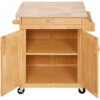 DINGZZ Kitchen Island Cart With Drawer & Storage Shelves, Spice Rack, Towel Bar, Butcher Block Top (Color : Wit, Size : 32 * 19 * 3535in)