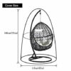Xinyanmy Patio Hanging Chair Cover Waterproof 210D Oxford Fabric with PVC Lining Swing Chair Cover Veranda Patio Egg Chair Cover with Storage Bag